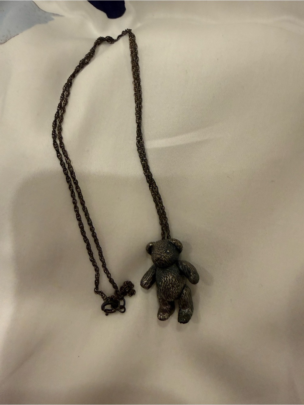 Vintage MFA BostonArticulated Teddy Bear Pendant, 925 Sterling Silver, Moveable